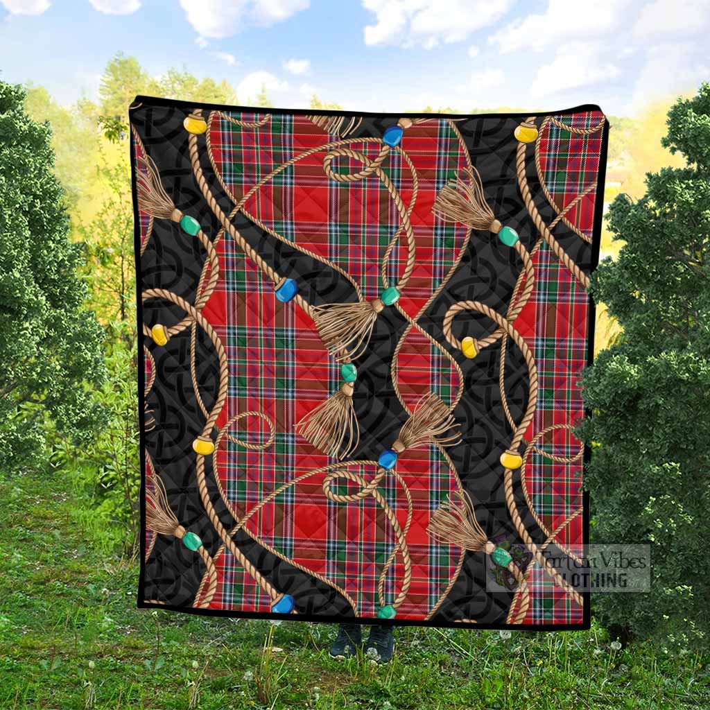 MacBean (MacBain) Scottish Tartan Twisted Ropes Stylized Premium Quilt - Tartan Vibes Clothing