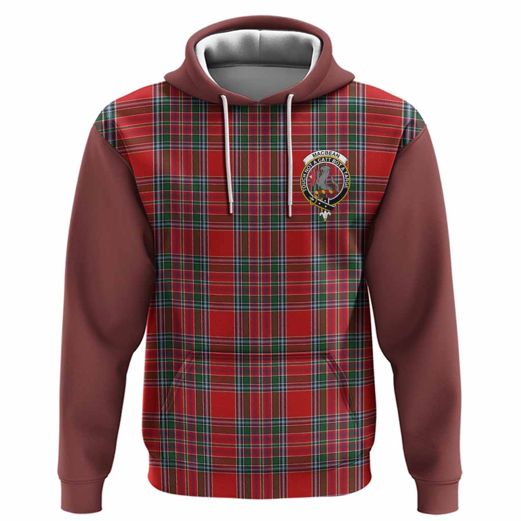MacBean (MacBain) Tartan Accent Hoodie with Family Crest