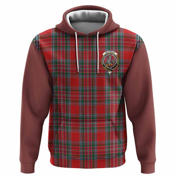 MacBean (MacBain) Tartan Accent Hoodie with Family Crest