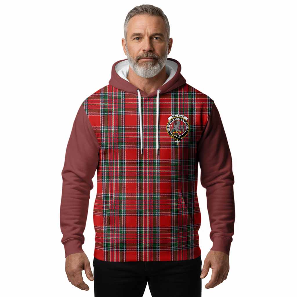 MacBean (MacBain) Tartan Accent Hoodie with Family Crest