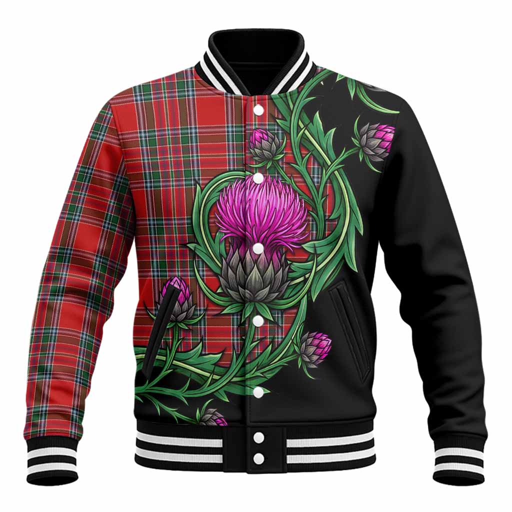 MacBean (MacBain) Tartan Baseball Jacket Resilient Scottish Thistle Unisex - Tartan Vibes Clothing