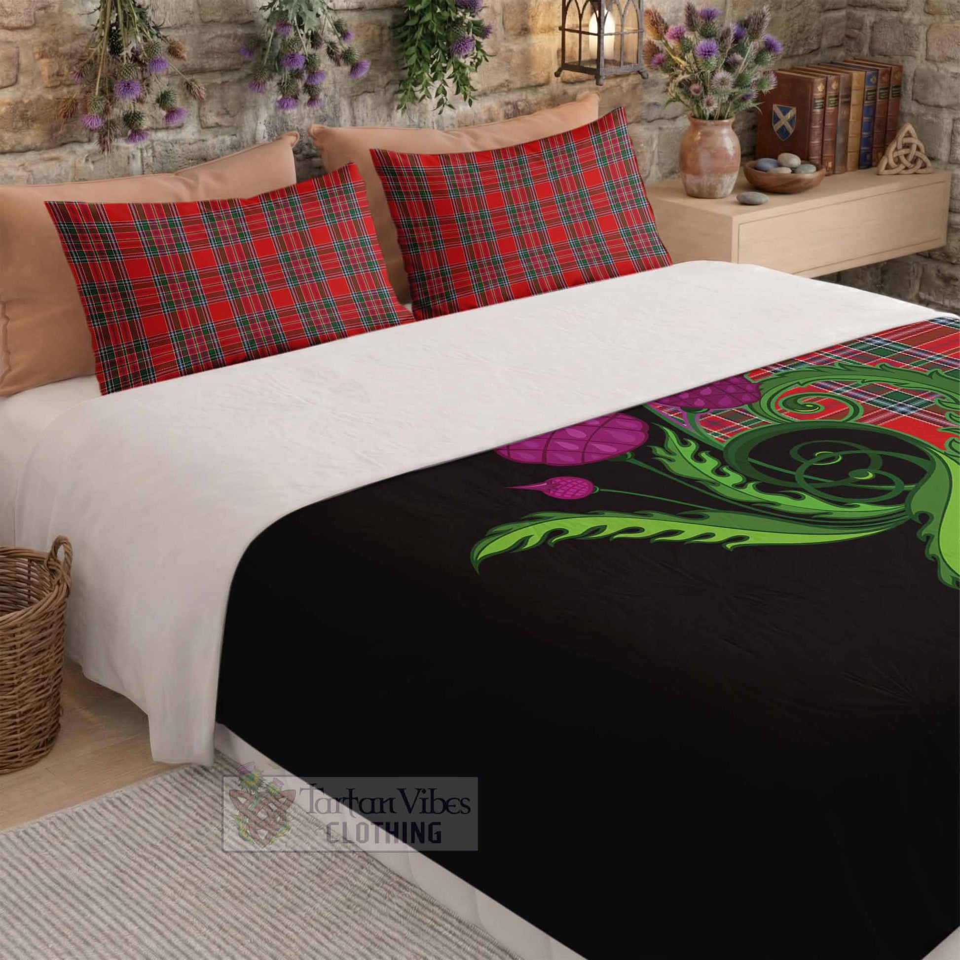 MacBean (MacBain) Tartan Bedding Set Traditional Scottish Thistle - Tartan Vibes Clothing