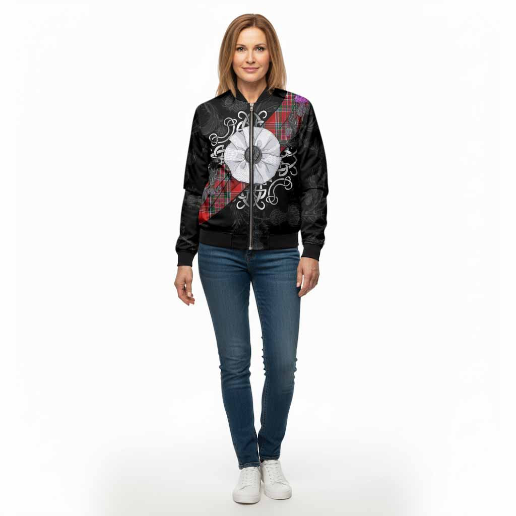 MacBean (MacBain) Tartan Bomber Jacket Jacobite White Rose - Tartan Vibes Clothing