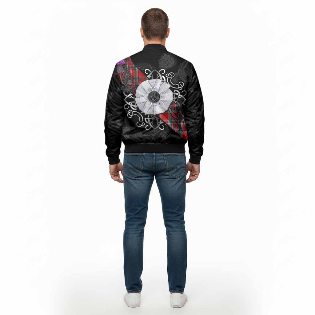 MacBean (MacBain) Tartan Bomber Jacket Jacobite White Rose - Tartan Vibes Clothing