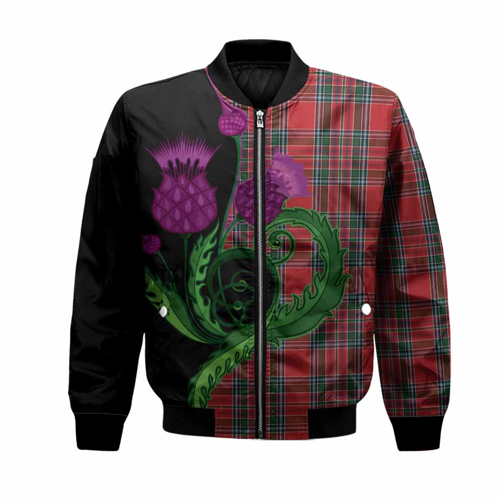 MacBean (MacBain) Tartan Bomber Jacket Traditional Scottish Thistle