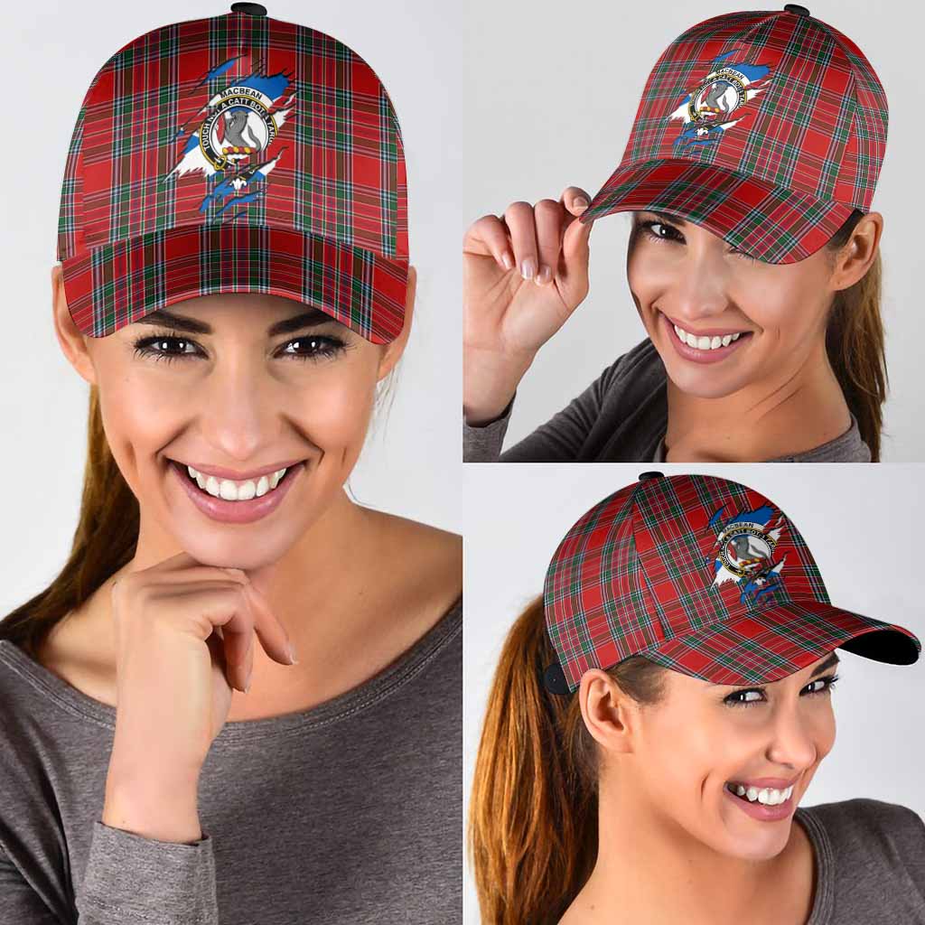 MacBean (MacBain) Tartan Classic Cap with Family Crest In Me Style