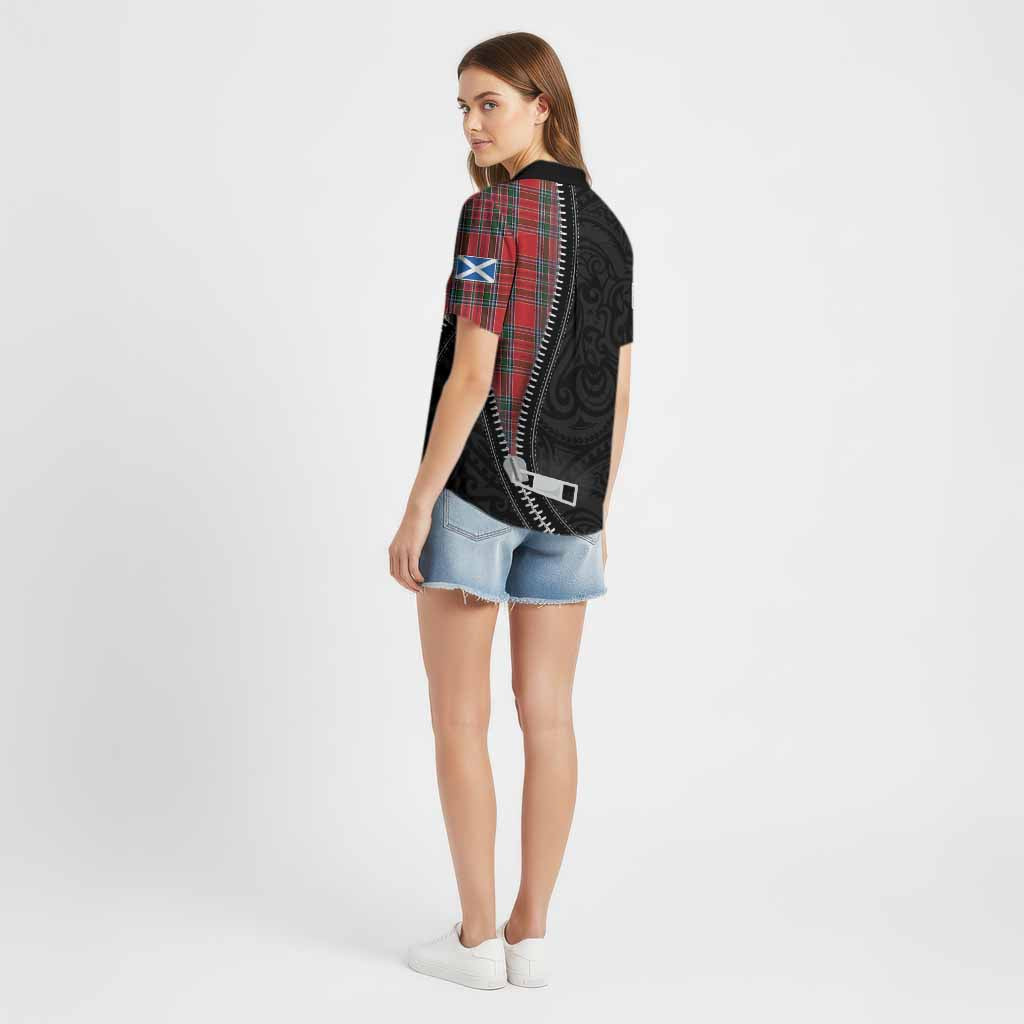 MacBean (MacBain) Tartan Cotton Hawaiian Shirt New Zealand Pattern Unique Zipper Stylized