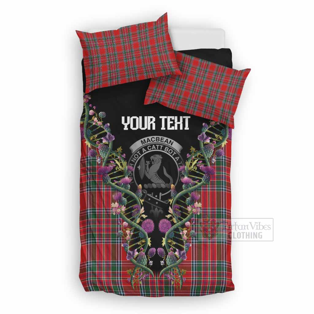 MacBean (MacBain) Tartan Crest Bedding Set Scottish Heritage Thistle DNA