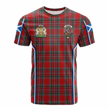 MacBean (MacBain) Tartan Crest Cotton T-shirt Scotland Coat of Arm Flag Style