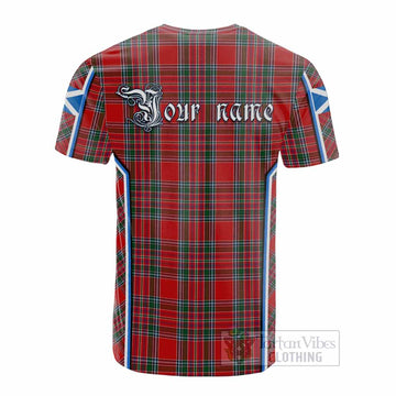 MacBean (MacBain) Tartan Crest Cotton T-shirt Scotland Coat of Arm Flag Style