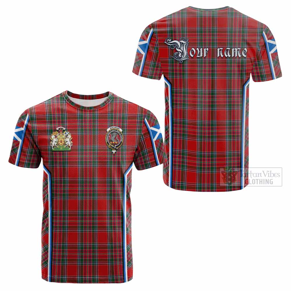 MacBean (MacBain) Tartan Crest Cotton T-shirt Scotland Coat of Arm Flag Style - Tartan Vibes Clothing
