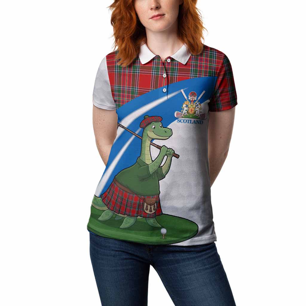 MacBean (MacBain) Tartan Crest Golf Nessie Women Polo Shirt Loch Ness Monster Sporty Style