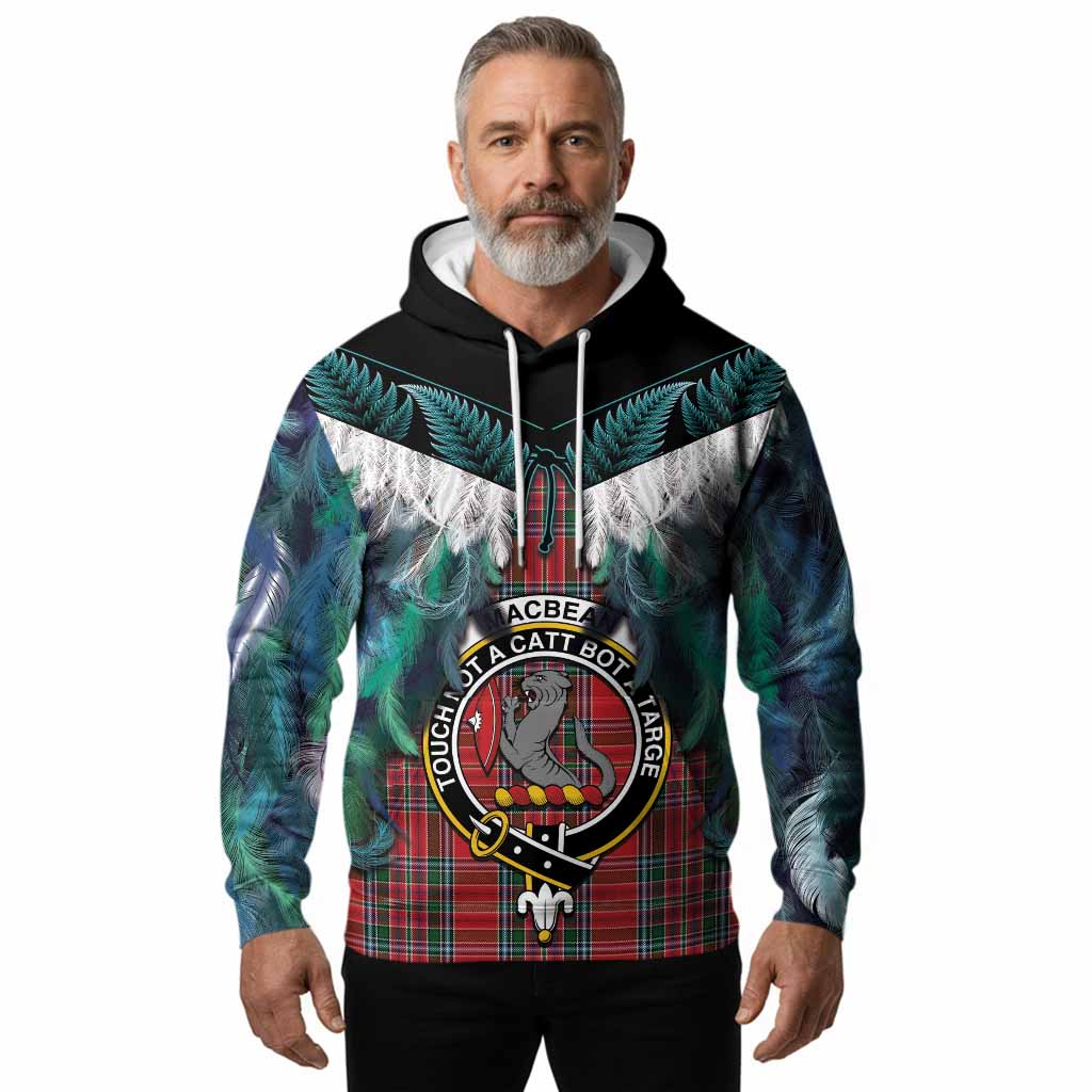 MacBean (MacBain) Tartan Crest Hoodie New Zealand Maori Korowai Cloak