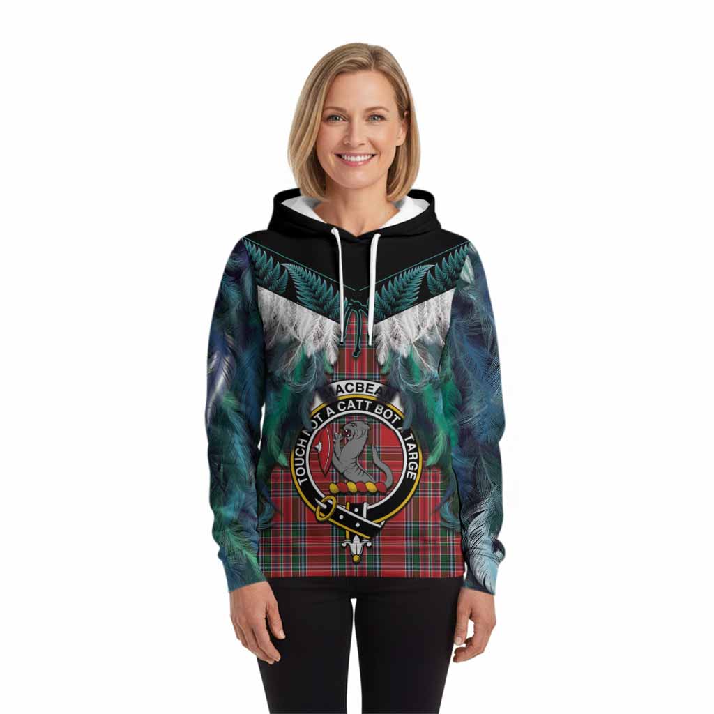 MacBean (MacBain) Tartan Crest Hoodie New Zealand Maori Korowai Cloak
