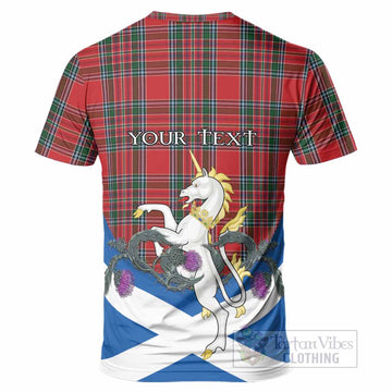 MacBean (MacBain) Tartan Crest T-Shirt Scottish Unicorn With Thistle - Tartan Vibes Clothing