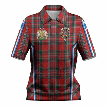MacBean (MacBain) Tartan Crest Women’s Polo Sweater Top Scotland Coat of Arm Flag Style