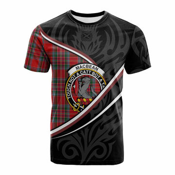 MacBean (MacBain) Tartan Family Crest Cotton T-shirt Celtic Scottish Thistle Floral