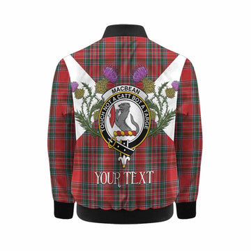 MacBean (MacBain) Tartan Family Crest Kid Bomber Jacket Scottish Burns Night Thistle Floral