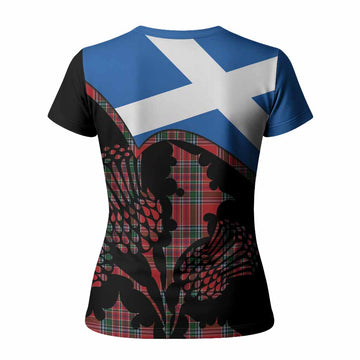 MacBean (MacBain) Tartan Family Crest Women T shirt Scotland Thistle Floral Flag Style