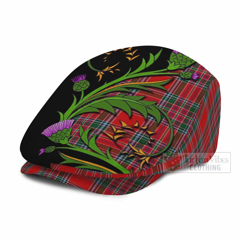 MacBean (MacBain) Tartan Flat Cap, Jeff Cap Scottish Thistle Pride Heritage Art - Tartan Vibes Clothing