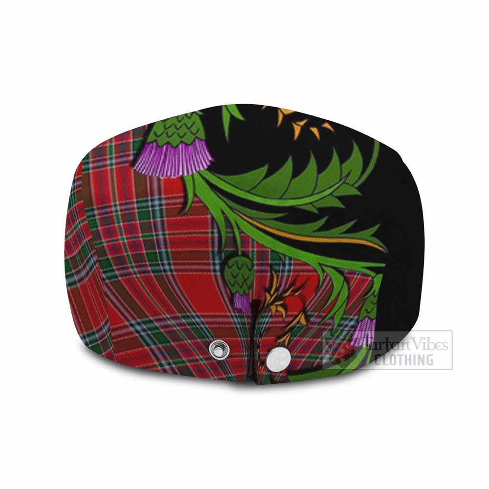 MacBean (MacBain) Tartan Flat Cap, Jeff Cap Scottish Thistle Pride Heritage Art - Tartan Vibes Clothing