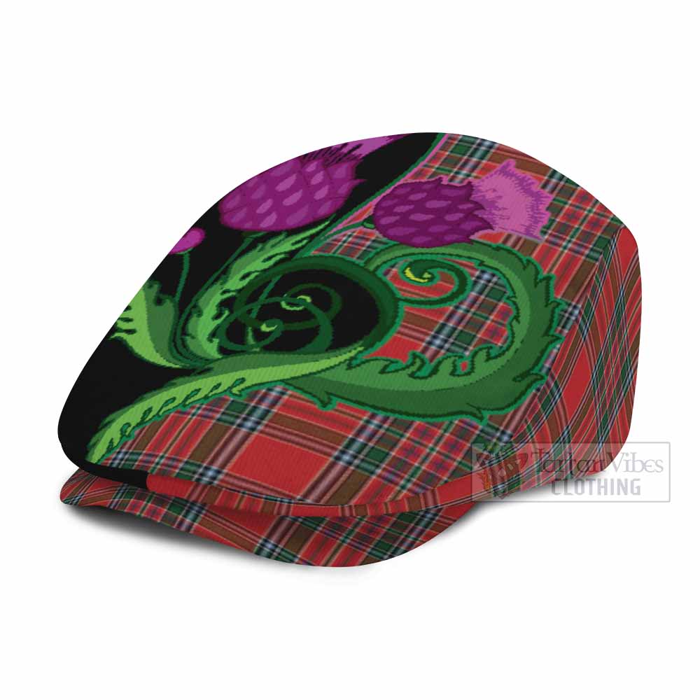 MacBean (MacBain) Tartan Flat Cap, Jeff Cap Traditional Scottish Thistle