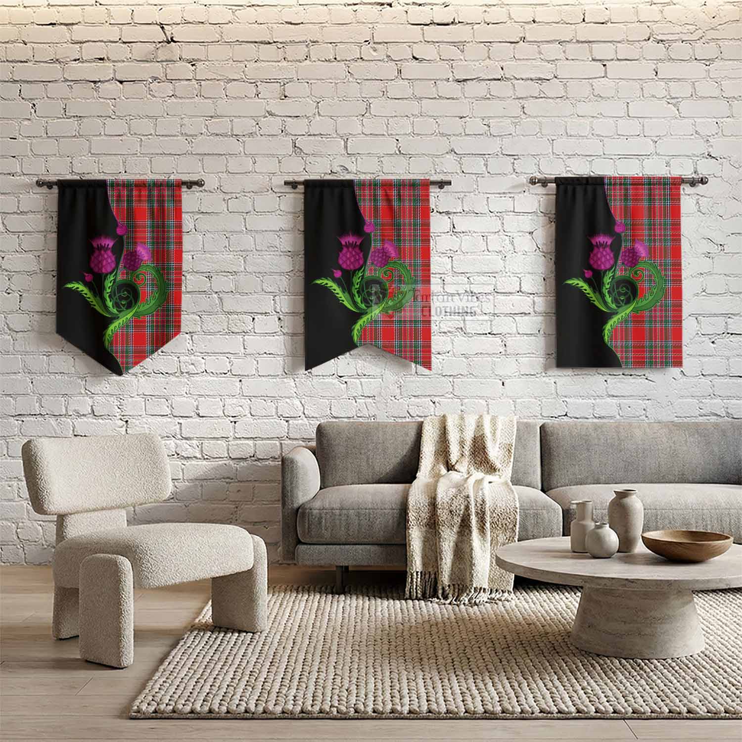 MacBean (MacBain) Tartan Gonfalon Traditional Scottish Thistle - Tartan Vibes Clothing