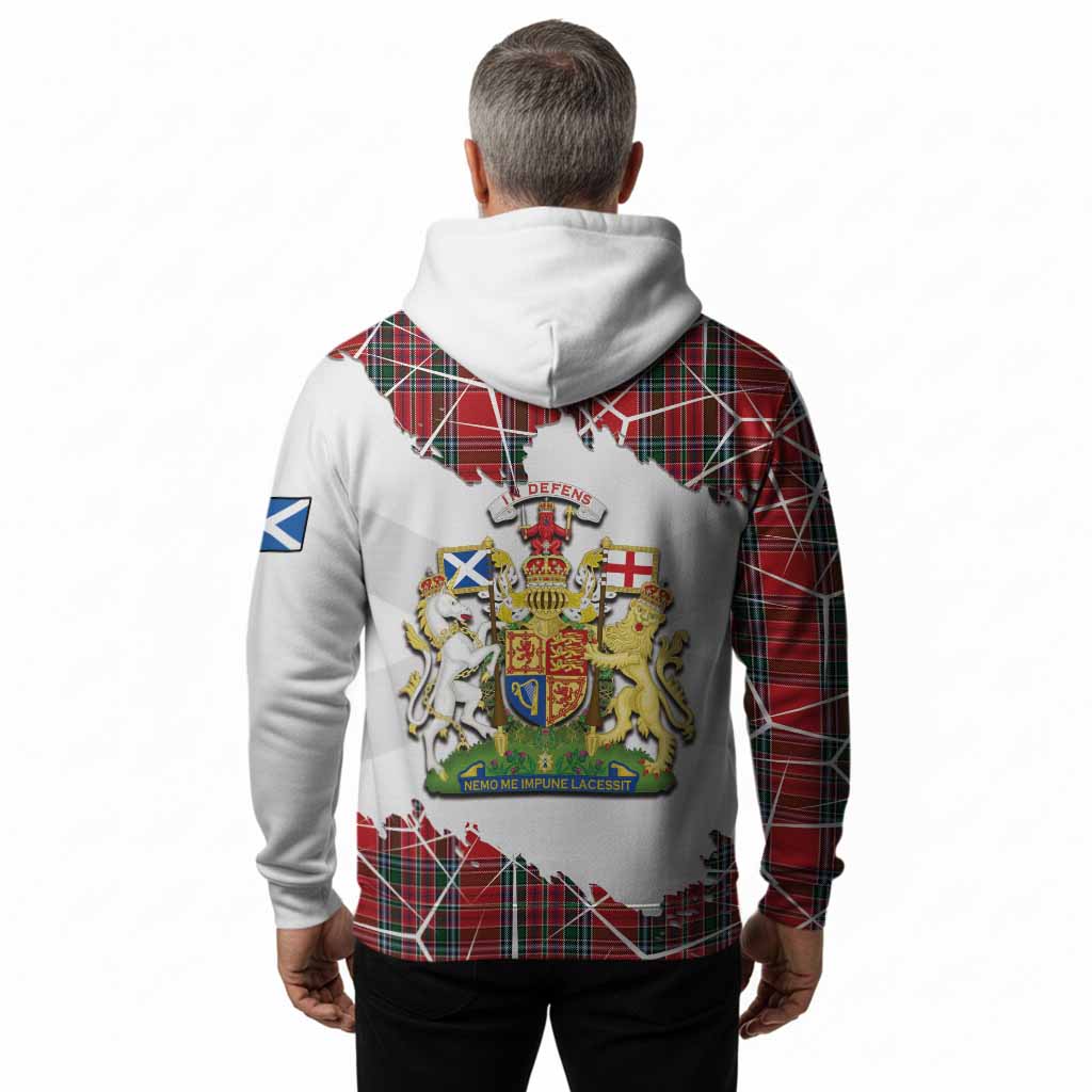 MacBean (MacBain) Tartan Hoodie with Family Crest and Lion Rampant Grunge Style