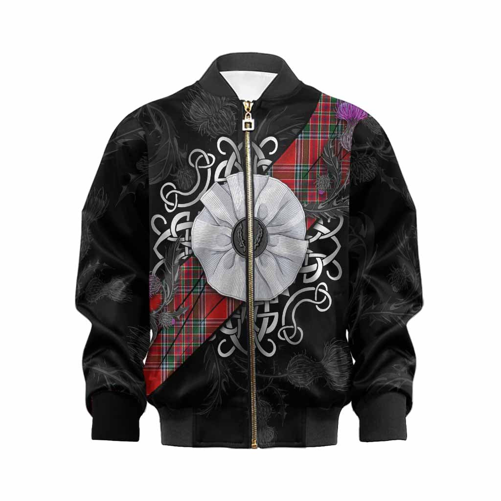 MacBean (MacBain) Tartan Kid Bomber Jacket Jacobite White Rose Kid XS - Tartan Vibes Clothing