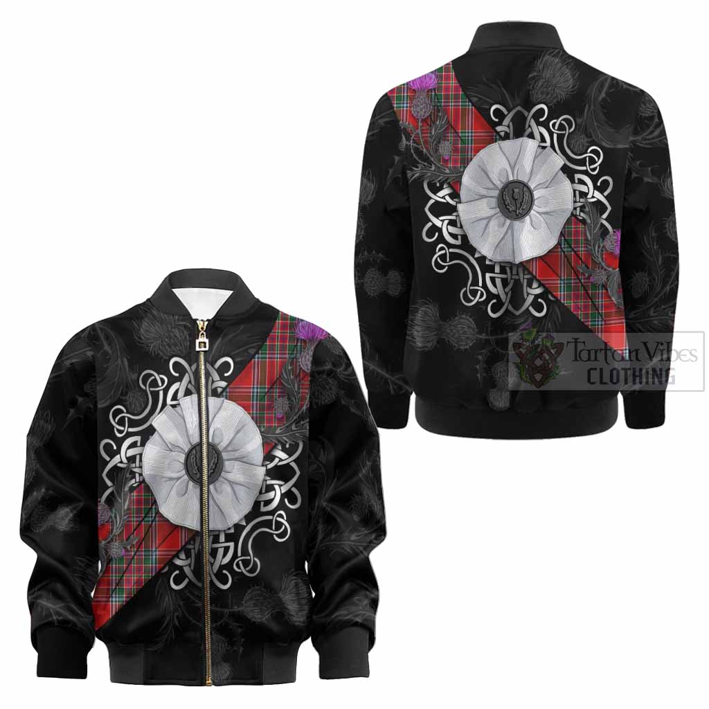 MacBean (MacBain) Tartan Kid Bomber Jacket Jacobite White Rose - Tartan Vibes Clothing