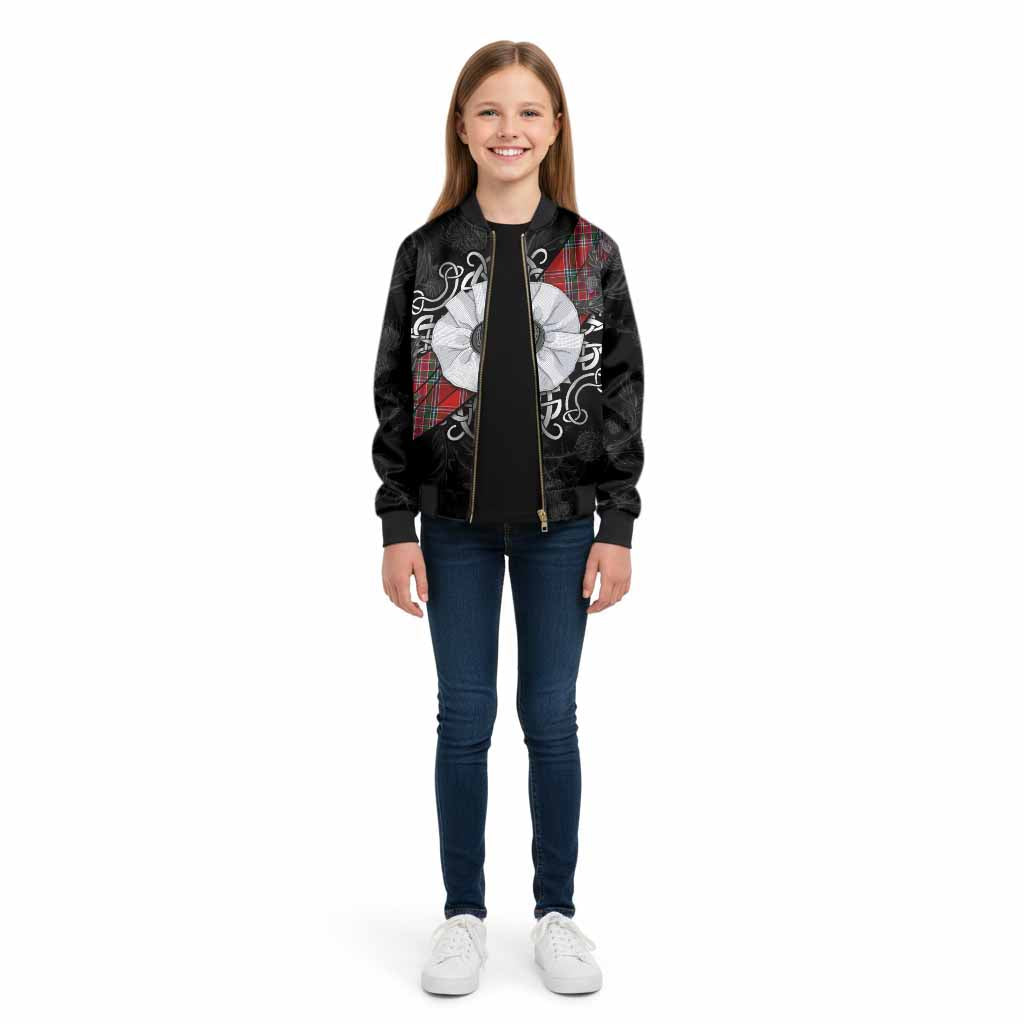 MacBean (MacBain) Tartan Kid Bomber Jacket Jacobite White Rose - Tartan Vibes Clothing