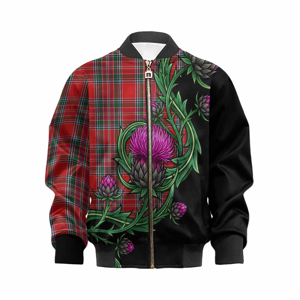MacBean (MacBain) Tartan Kid Bomber Jacket Resilient Scottish Thistle Kid XS - Tartan Vibes Clothing