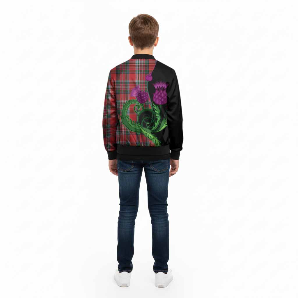 MacBean (MacBain) Tartan Kid Bomber Jacket Traditional Scottish Thistle - Tartan Vibes Clothing
