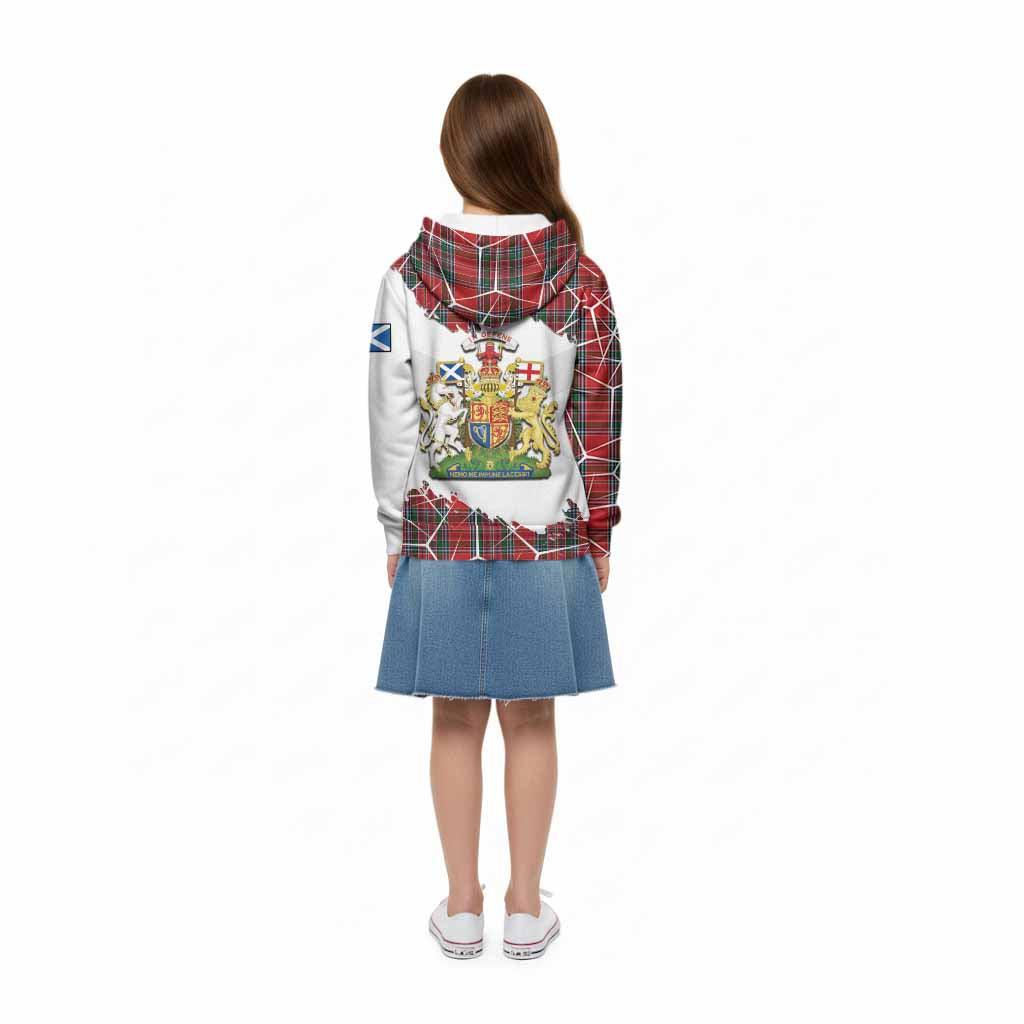MacBean (MacBain) Tartan Kid Hoodie with Family Crest and Lion Rampant Grunge Style