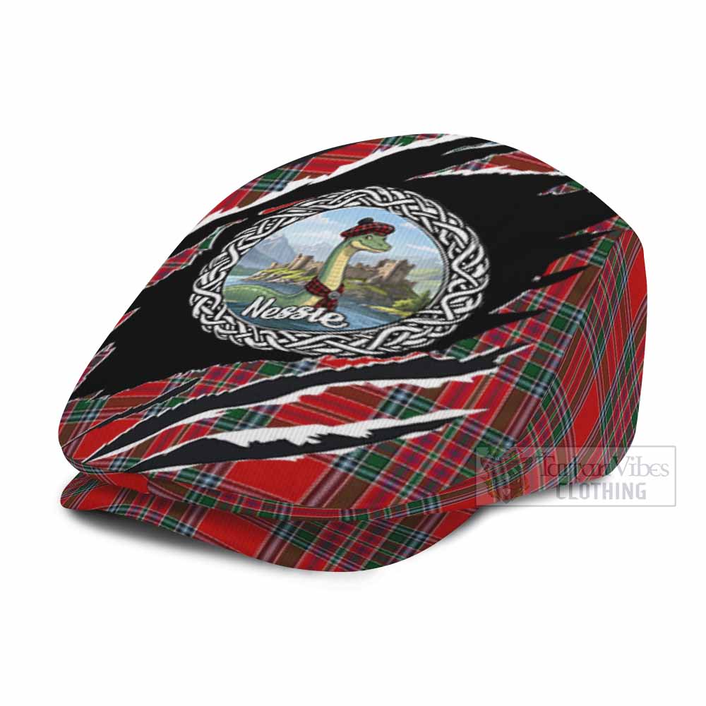 MacBean (MacBain) Tartan Loch Ness Monster Flat Cap, Jeff Cap Celtic Knot Nessie Art
