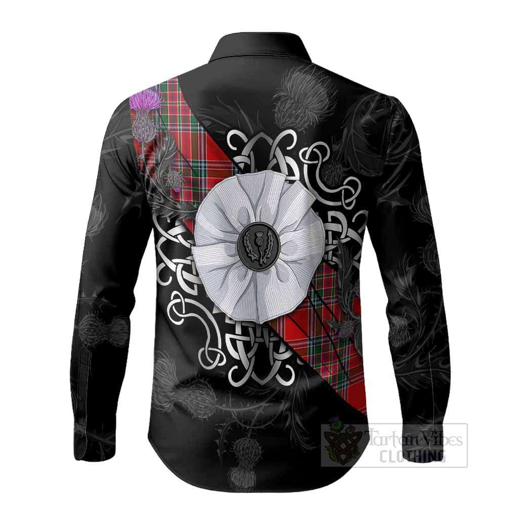 MacBean (MacBain) Tartan Long Sleeve Button Shirts Jacobite White Rose - Tartan Vibes Clothing