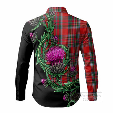 MacBean (MacBain) Tartan Long Sleeve Button Shirts Resilient Scottish Thistle