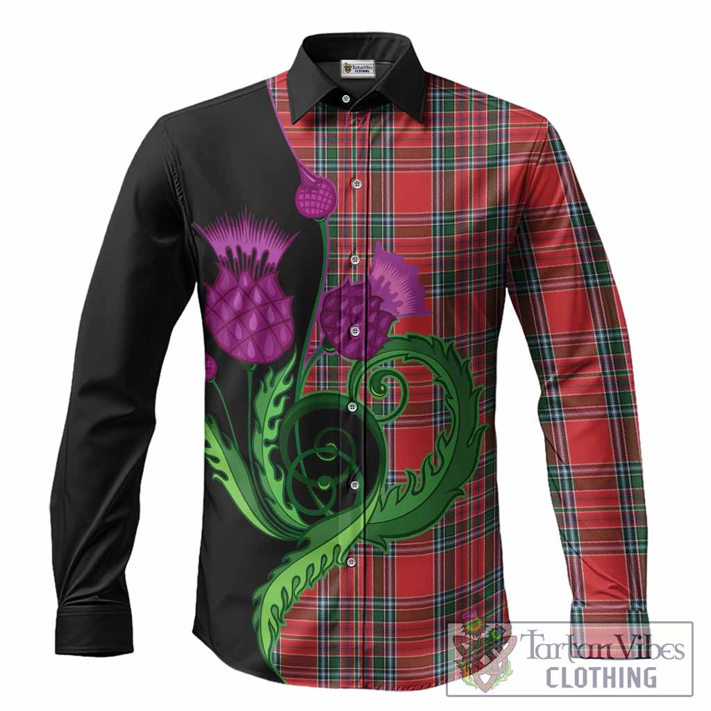MacBean (MacBain) Tartan Long Sleeve Button Shirts Traditional Scottish Thistle