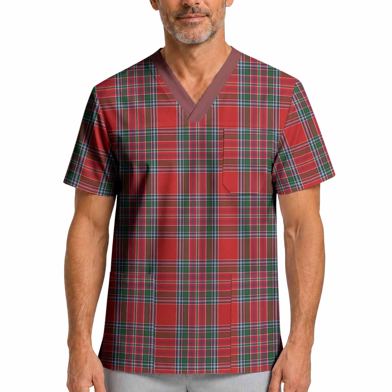 MacBean (MacBain) Tartan Scrub Top XL - Tartan Vibes Clothing