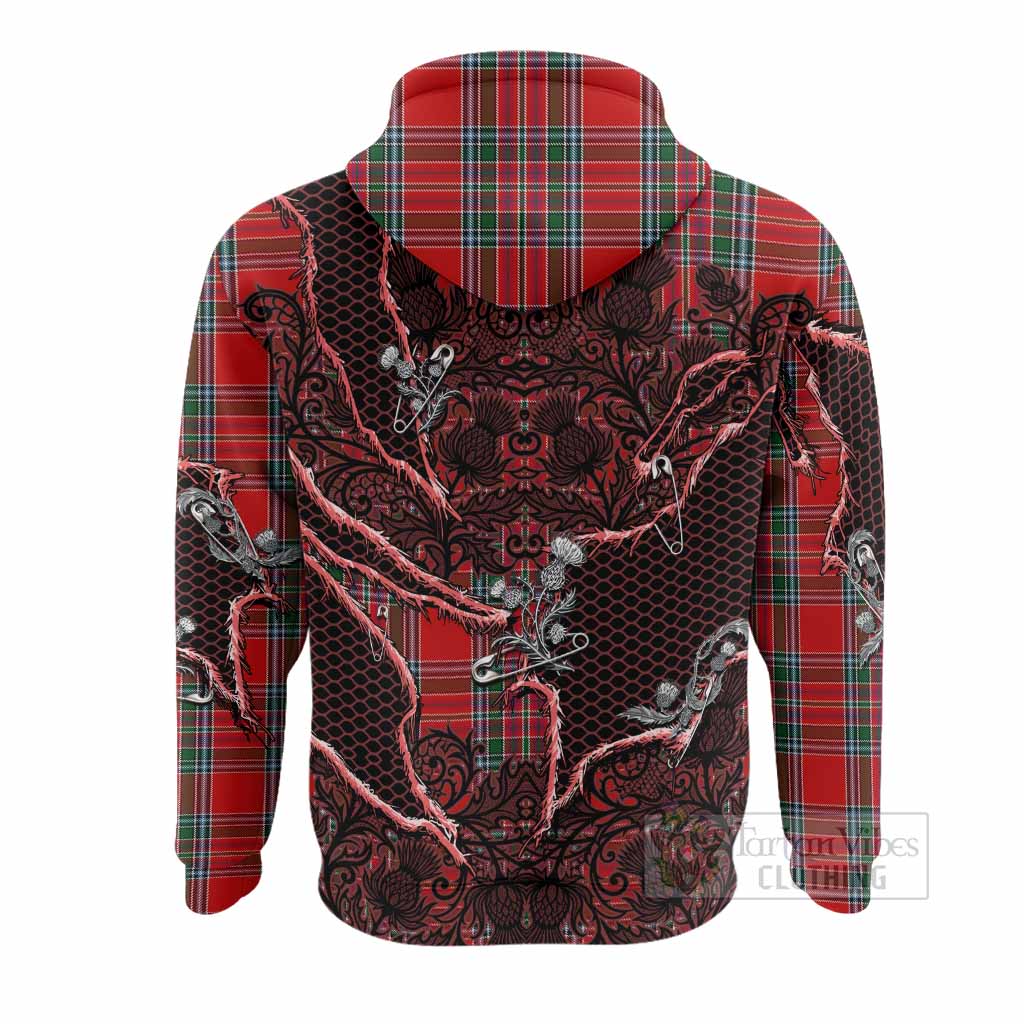 MacBean (MacBain) Tartan Thistle Dark Gothic Hoodie - Tartan Vibes Clothing