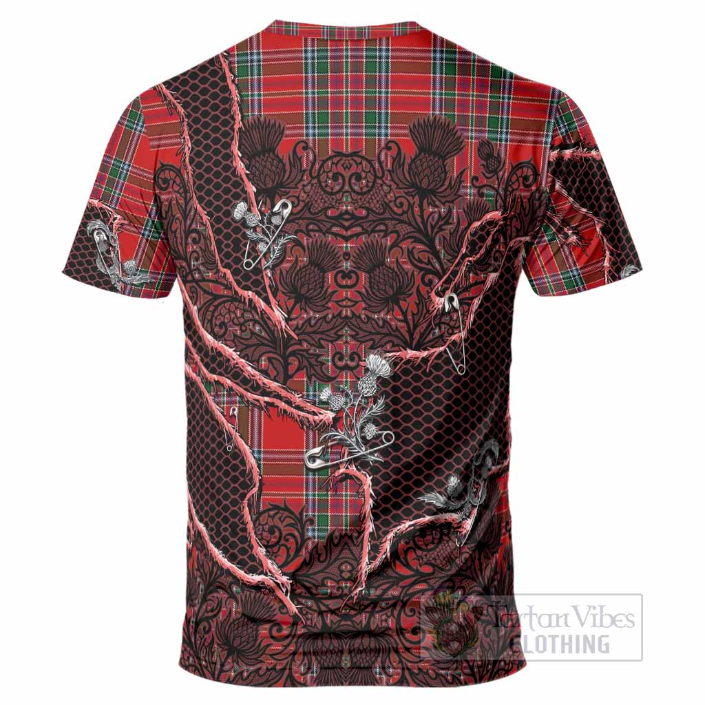 MacBean (MacBain) Tartan Thistle Dark Gothic T-Shirt - Tartan Vibes Clothing