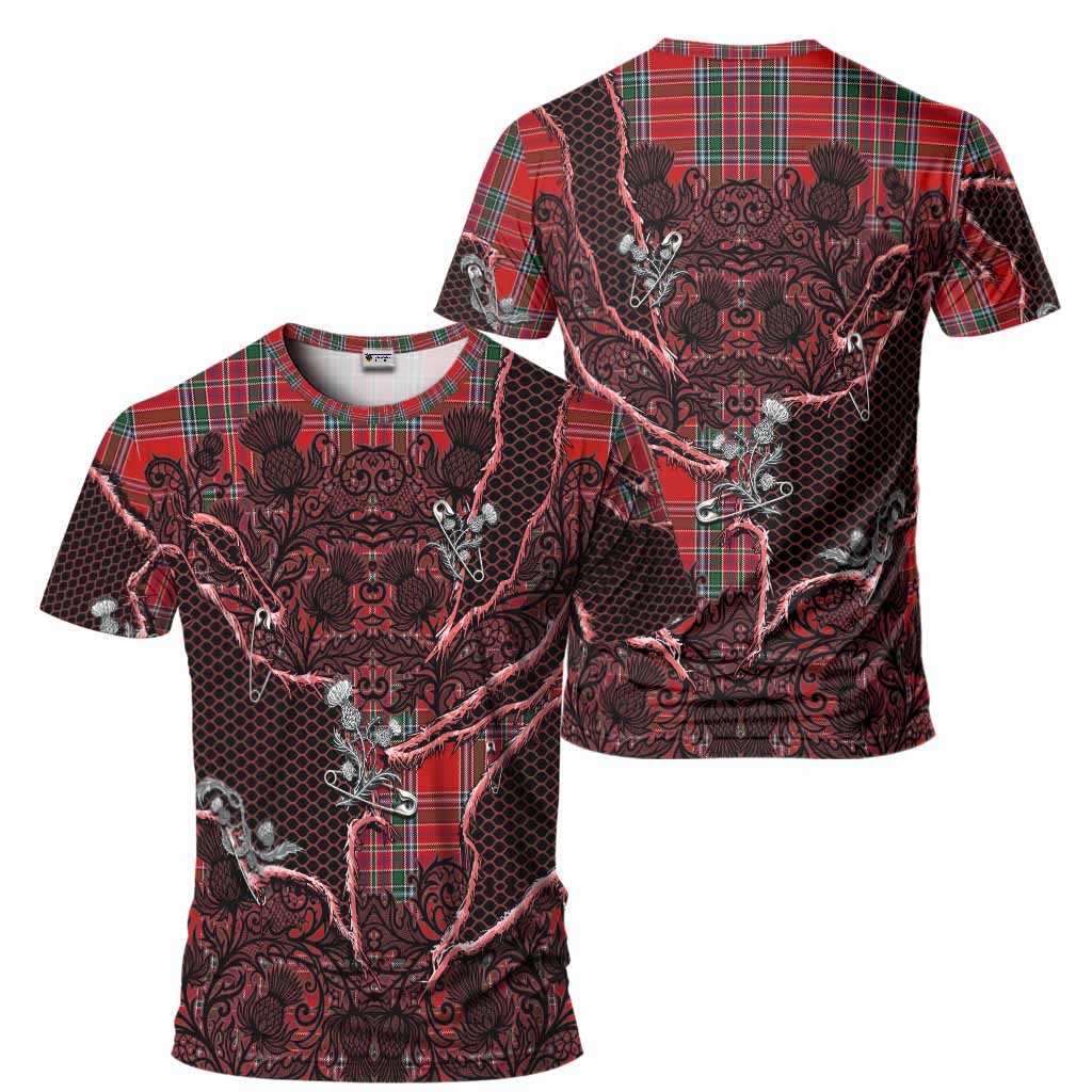 MacBean (MacBain) Tartan Thistle Dark Gothic T-Shirt - Tartan Vibes Clothing