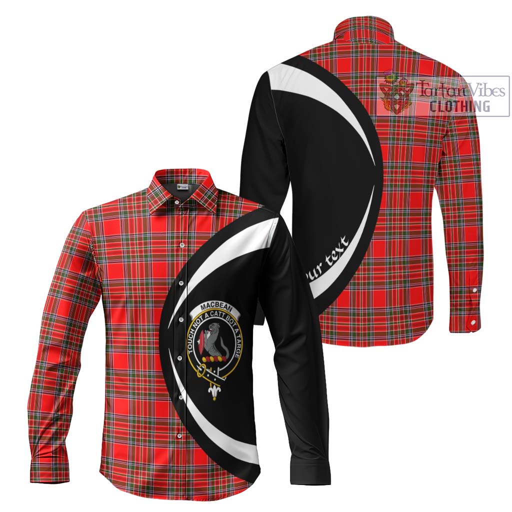MacBean Modern Tartan Long Sleeve Button Up with Family Crest Circle Style Men's Shirt S - Tartan Vibes Clothing