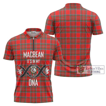 MacBean Modern Tartan Zipper Polo Shirt with Family Crest DNA In Me Style Unisex - Tartan Vibes Clothing