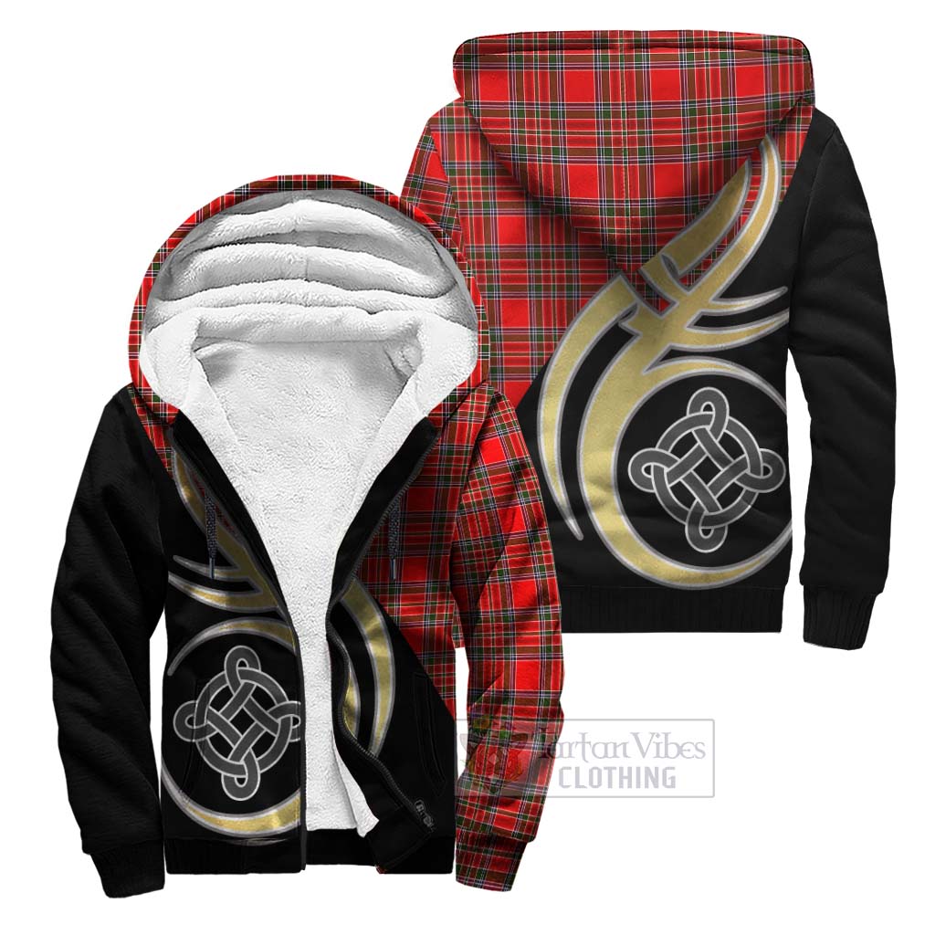 MacBean Modern Tartan Sherpa Hoodie with Family Crest and Celtic Symbol Style Unisex S - Tartan Vibes Clothing