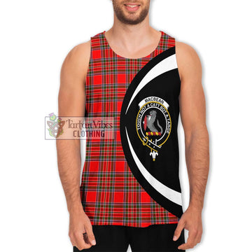 MacBean Modern Tartan Men's Tank Top with Family Crest Circle Style Men - Tartan Vibes Clothing