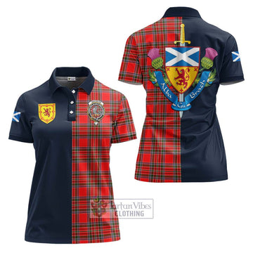 MacBean Modern Tartan Women's Polo Shirt Alba with Scottish Lion Royal Arm Half Style Women - Tartan Vibes Clothing