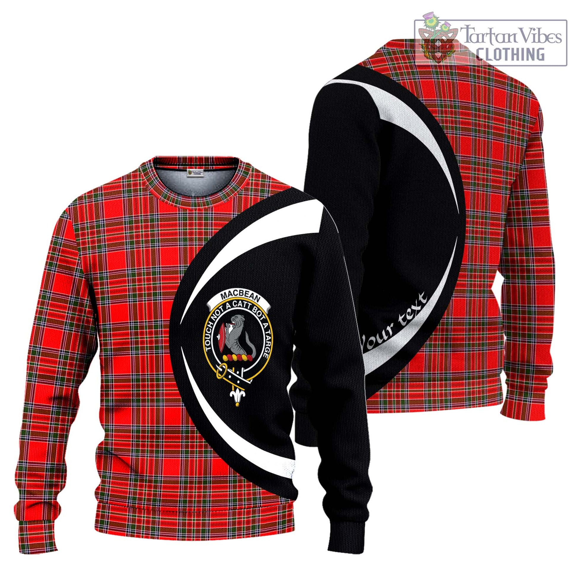 MacBean Modern Tartan Ugly Sweater with Family Crest Circle Style Unisex - Tartan Vibes Clothing