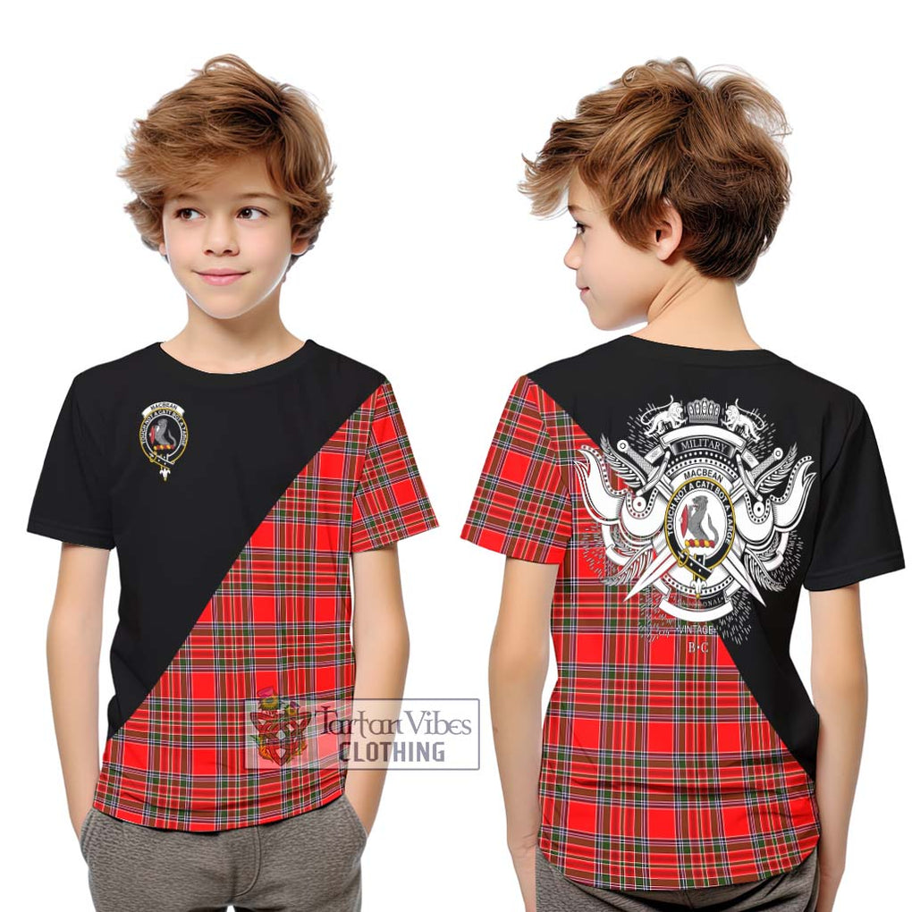 MacBean Modern Tartan Kid T-Shirt with Family Crest and Military Logo Style Youth XL Size14 - Tartan Vibes Clothing