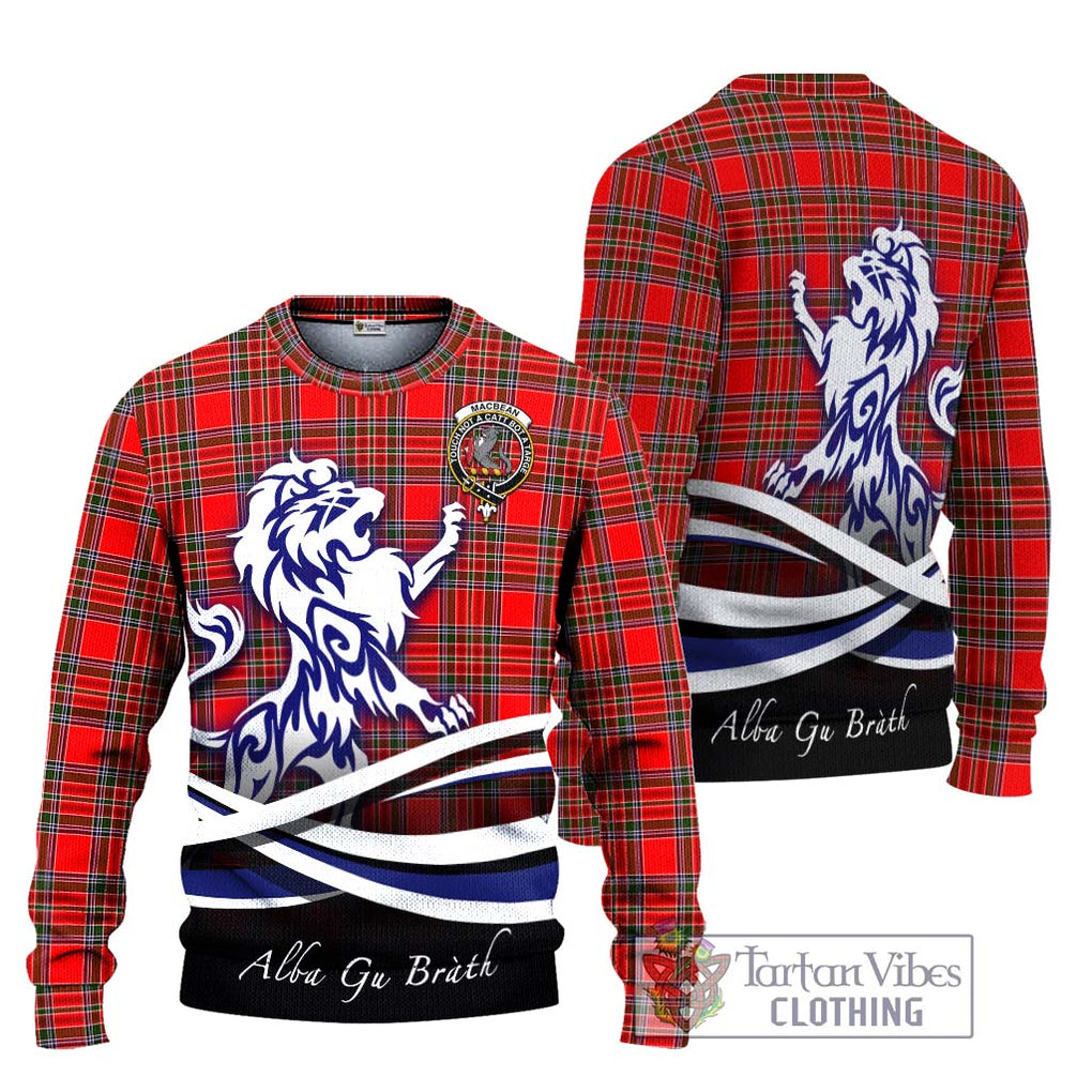 MacBean Modern Tartan Ugly Sweater with Alba Gu Brath Regal Lion Emblem Unisex - Tartan Vibes Clothing